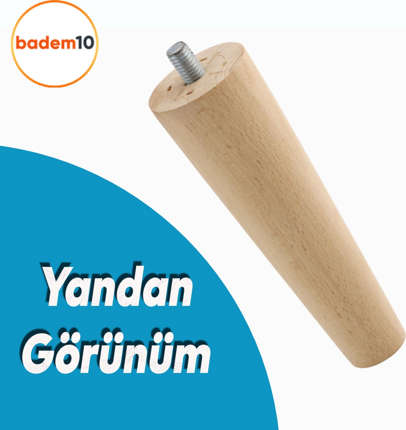 Ahşap Mobilya Koltuk Kanepe Ayağı 12 cm M8 Civatalı Bağlantı Aparatlı 4'lü Set