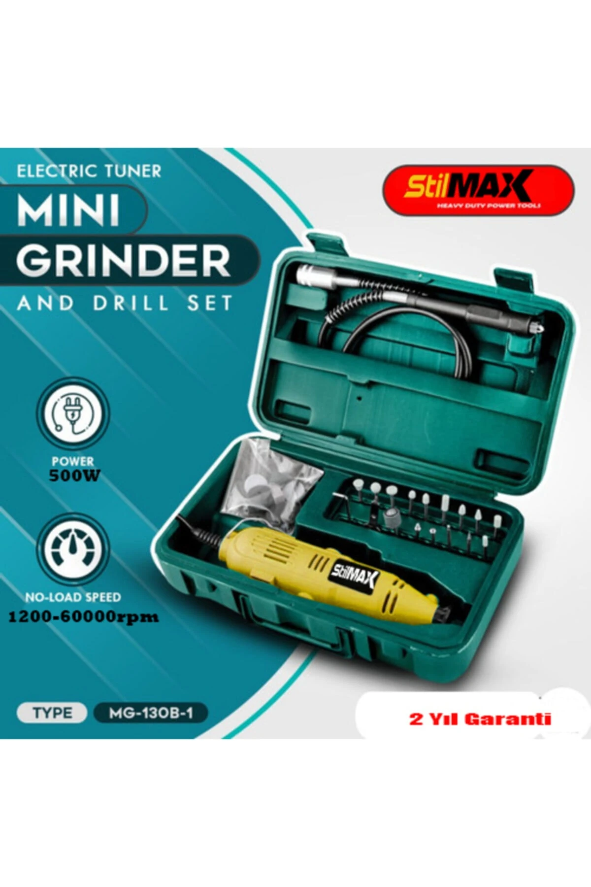 Germany Style 50 Parça Gravür Oyma Makinesi Dremel Taşlama Zımpara Kesme Seti 500 Watt