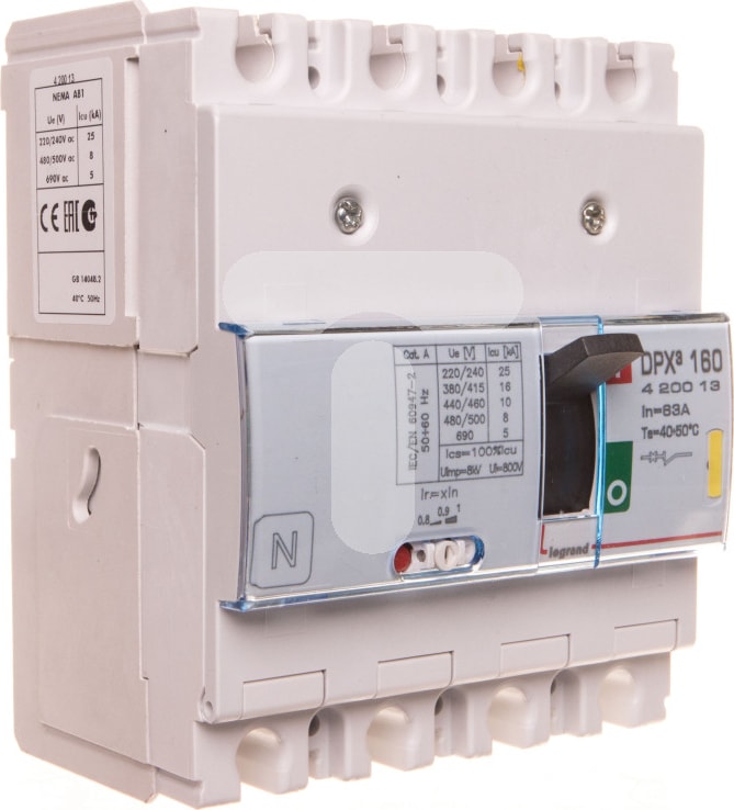 420057 Dpx³ 160 160A 4 Kutuplu 25KA Ayar Sahalı Kompakt Şalter