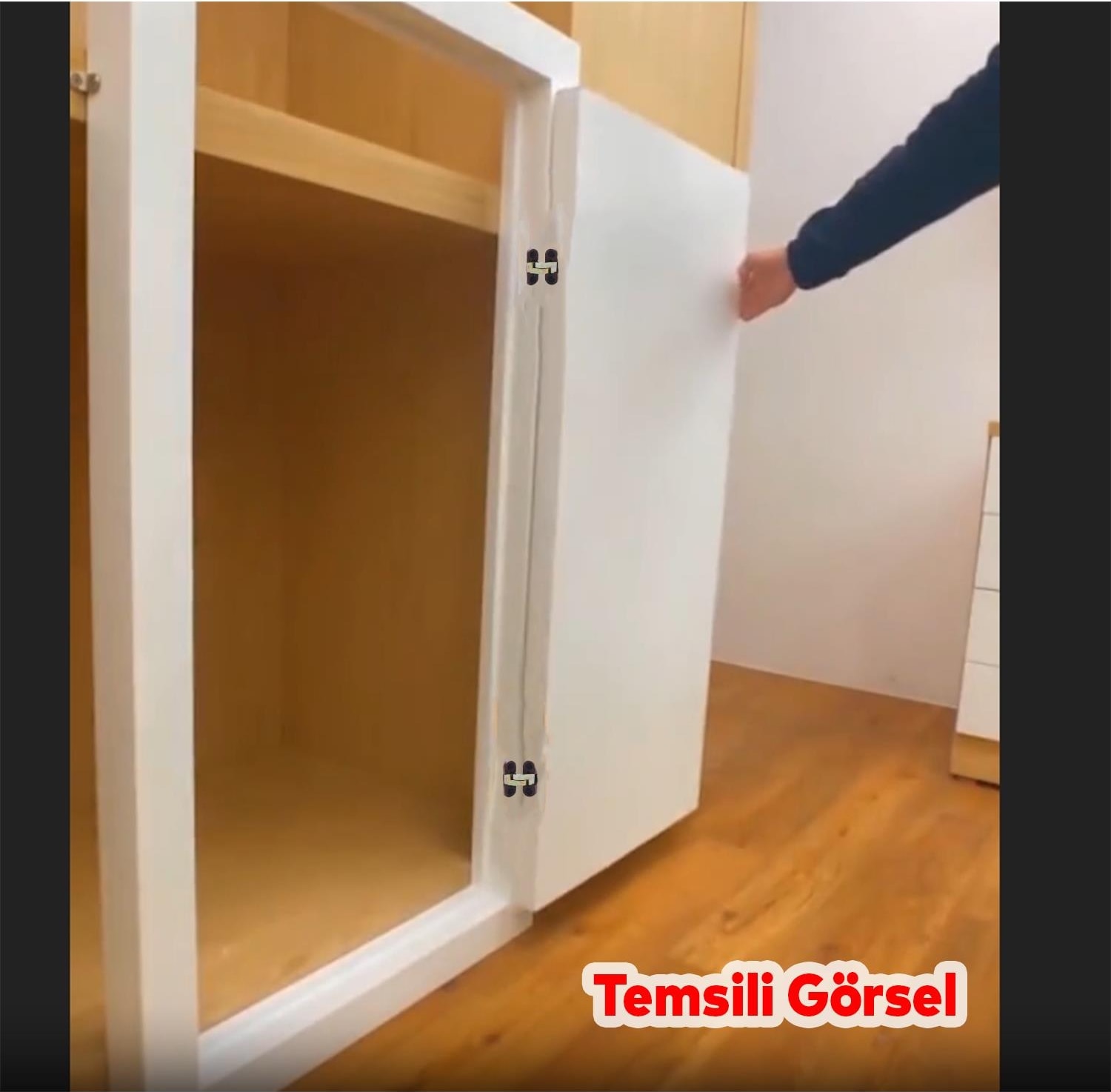 Görünmez Gizli Gömme Plastik Menteşe 2 Adet Dolap Kapak Mobilya Masa Menteşesi Sol Sağ Uyumlu