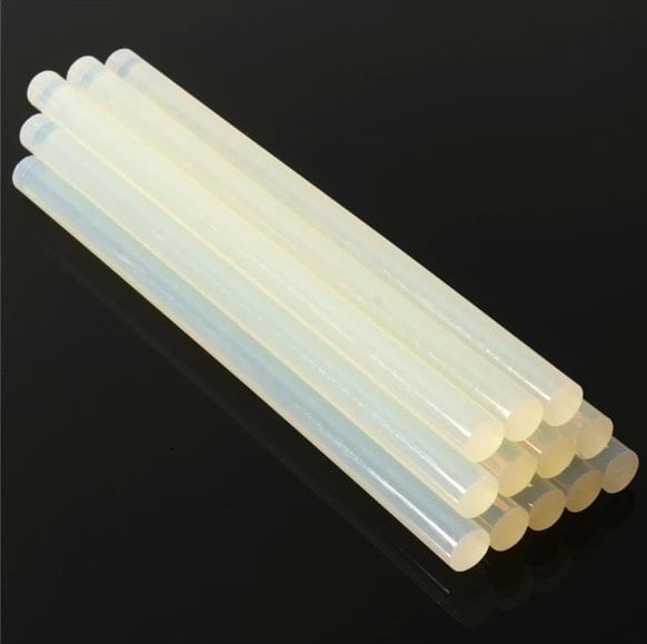 Beyaz Çubuk Silikon 11mm Kalın Sıcak Mum Silikon 22cm 1 Kg. 48 Adet