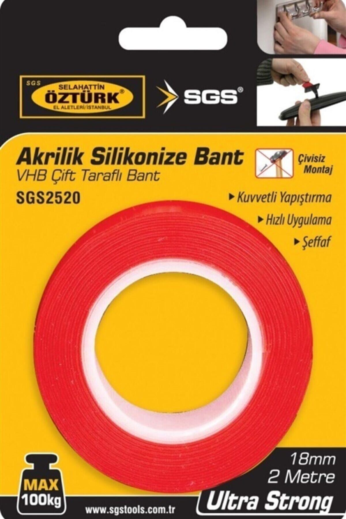 2520 Çift Taraflı Bant Silikonize 18 Mm 2 Metre