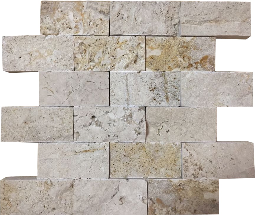 5X10 Fileli Rustik Traverten Patlatma Taş Denizli