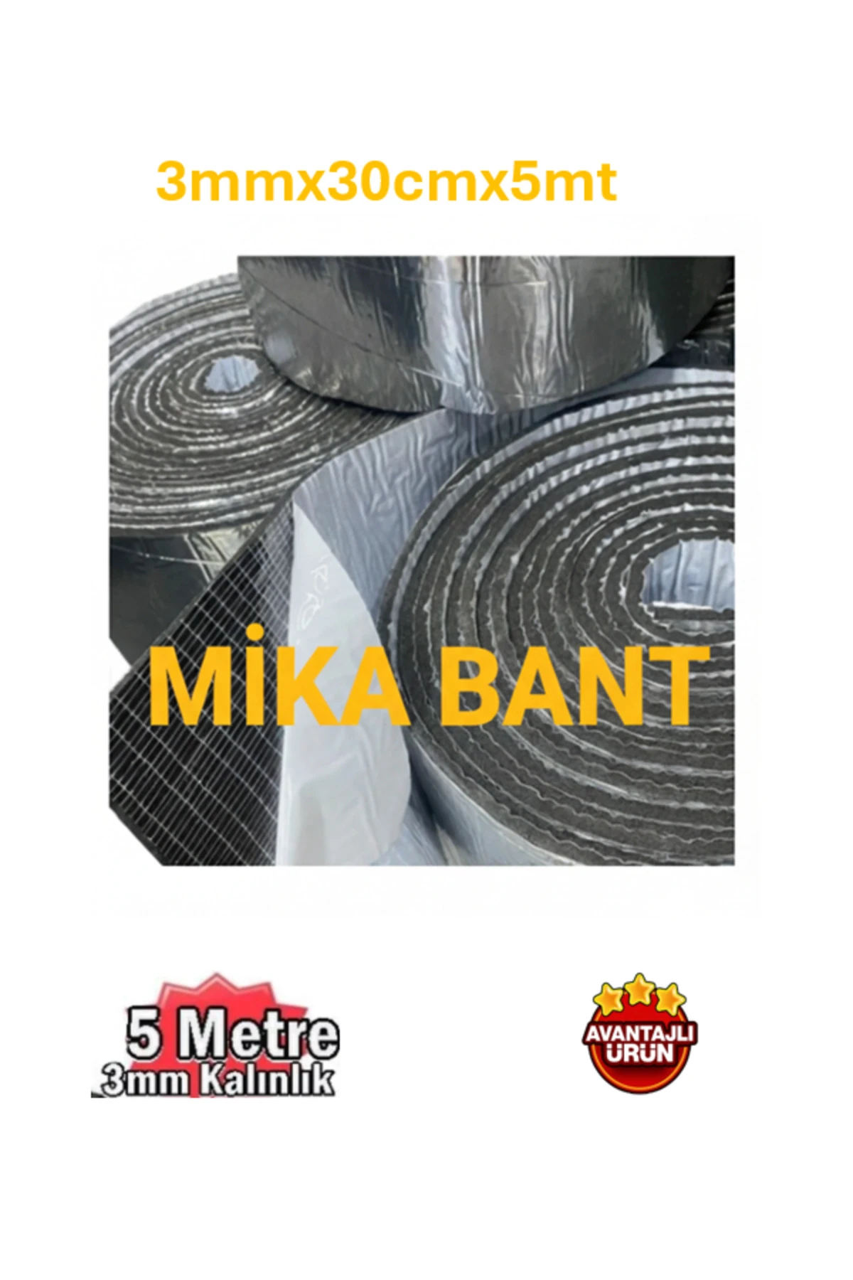 Folyolu Kauçuk Bant 3mmx30cmx5mt Isı Ve Ses İzolasyon Bandı Alüminyum Kauçuk Yalıtım Bandı