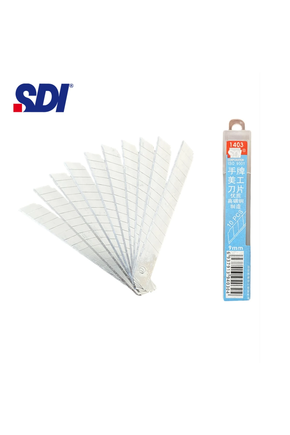 Sdı 1403 Çelik Maket Bıçağı Falçata Ucu Yedeği 9mm 60 Derece Küçük 10'lu