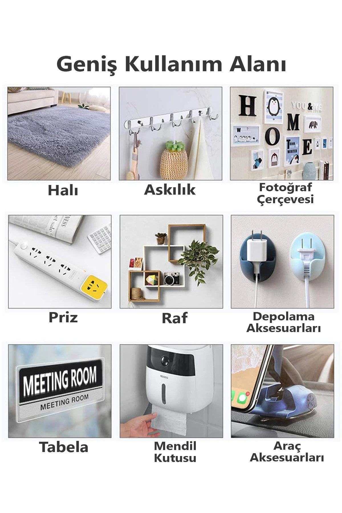 Duvara Tablo Albüm Obje Dekor Asmak Için Iz Bırakmaz Çift Taraflı Nano Bant 3 Mt Güçlü Yapıştırıcı