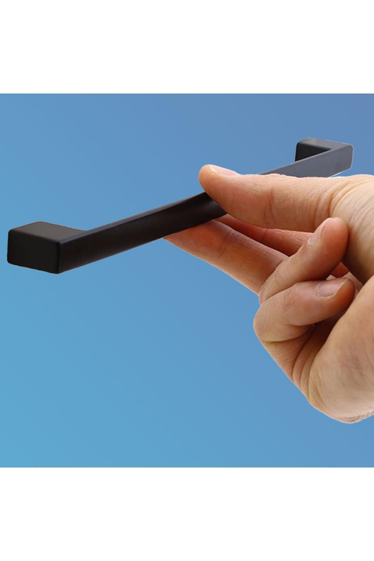 BADEM10 10 Adet Gölcük Düz Siyah Mobilya Mutfak Çekmece Dolap Dolabı Metal Kulpu Kulbu Kulpları 224 Mm
