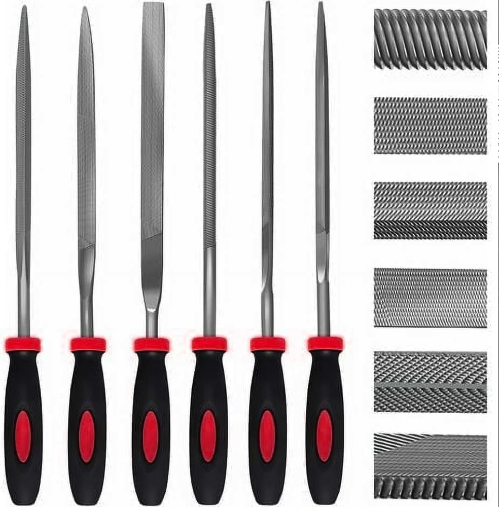 6 Pcs Mini Eğe Seti - 6 Parça Hobi ve İnce Işçilik Eğe Seti (14CM) -Hem Profesyonel Hem Hobi