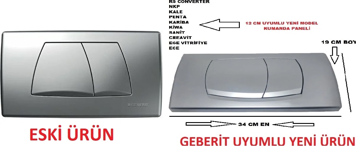 Twinline Kumanda Kapağı-Çift Basmalı-Parlak Krom
