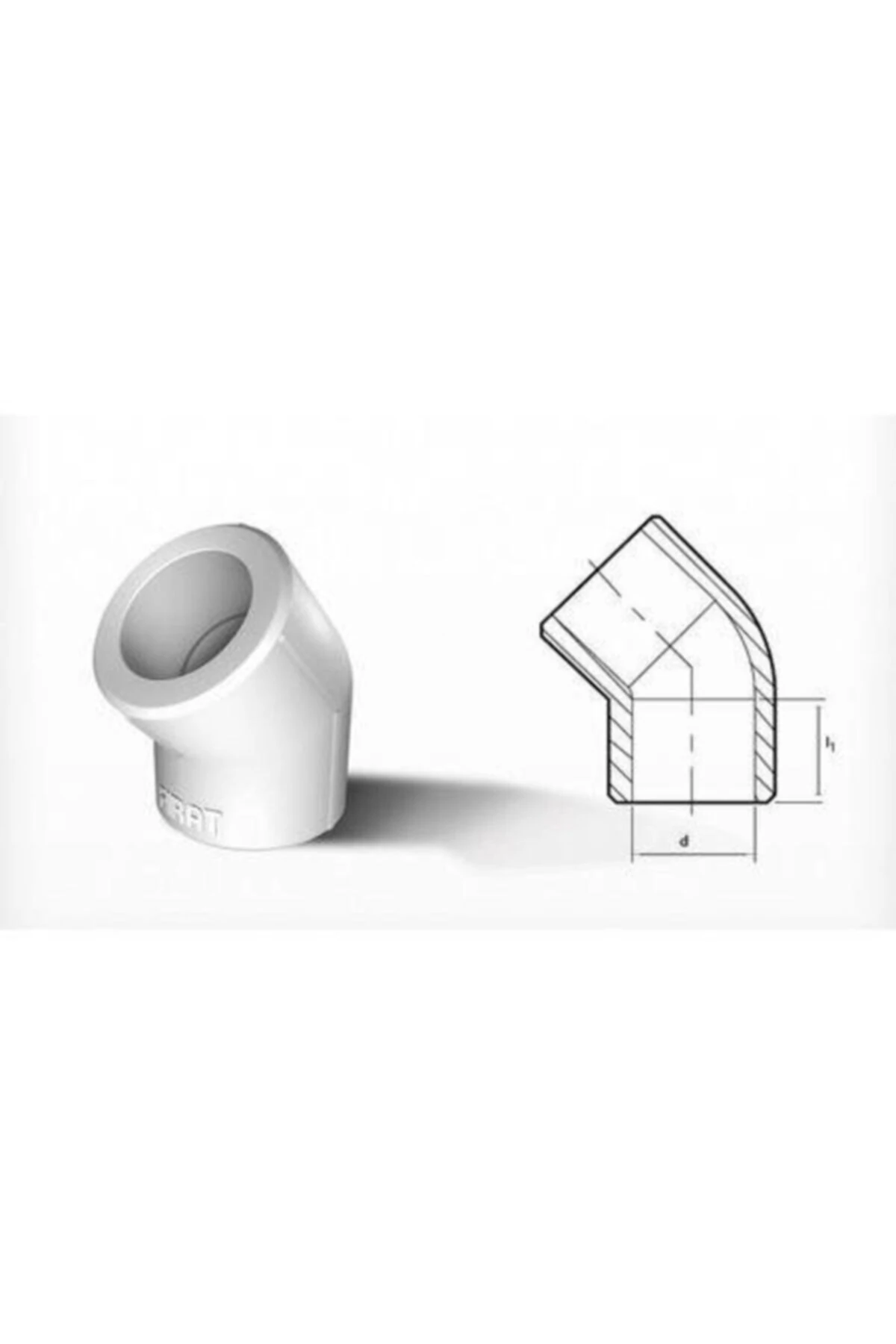 Pprc 20mm Açık Dirsek 45°