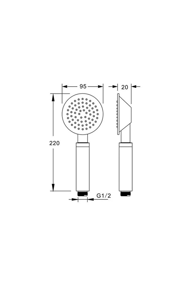 El Duş Başlığı 304 Çelik Metal Oval Ke103