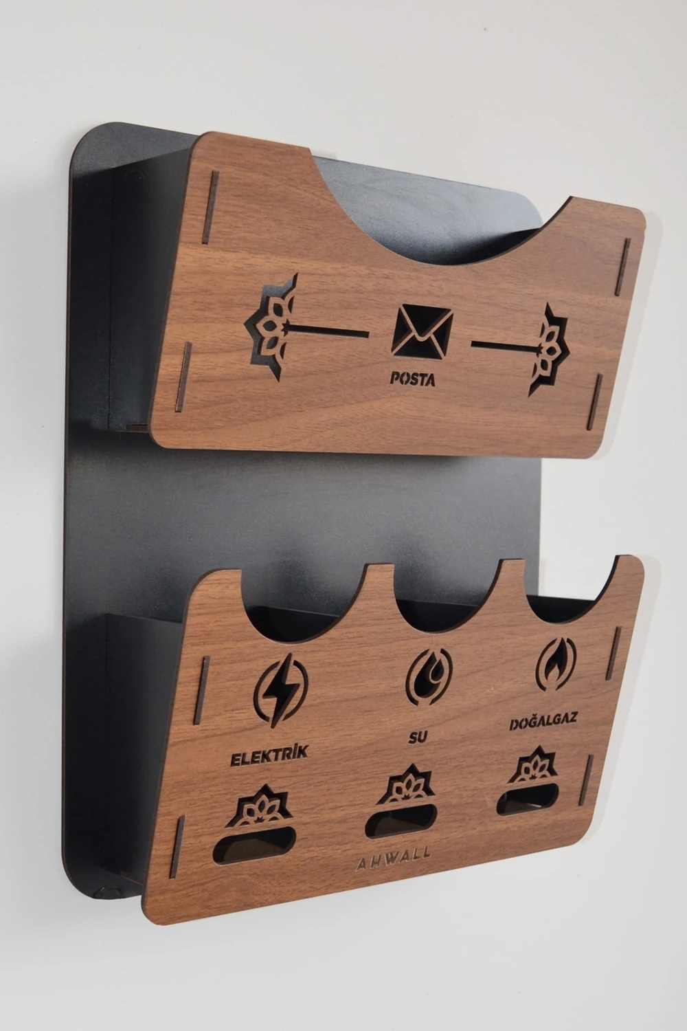 Apartman Ortak Fatura & Posta Kutusu Ahşap Mdf Siyah - Kiraz