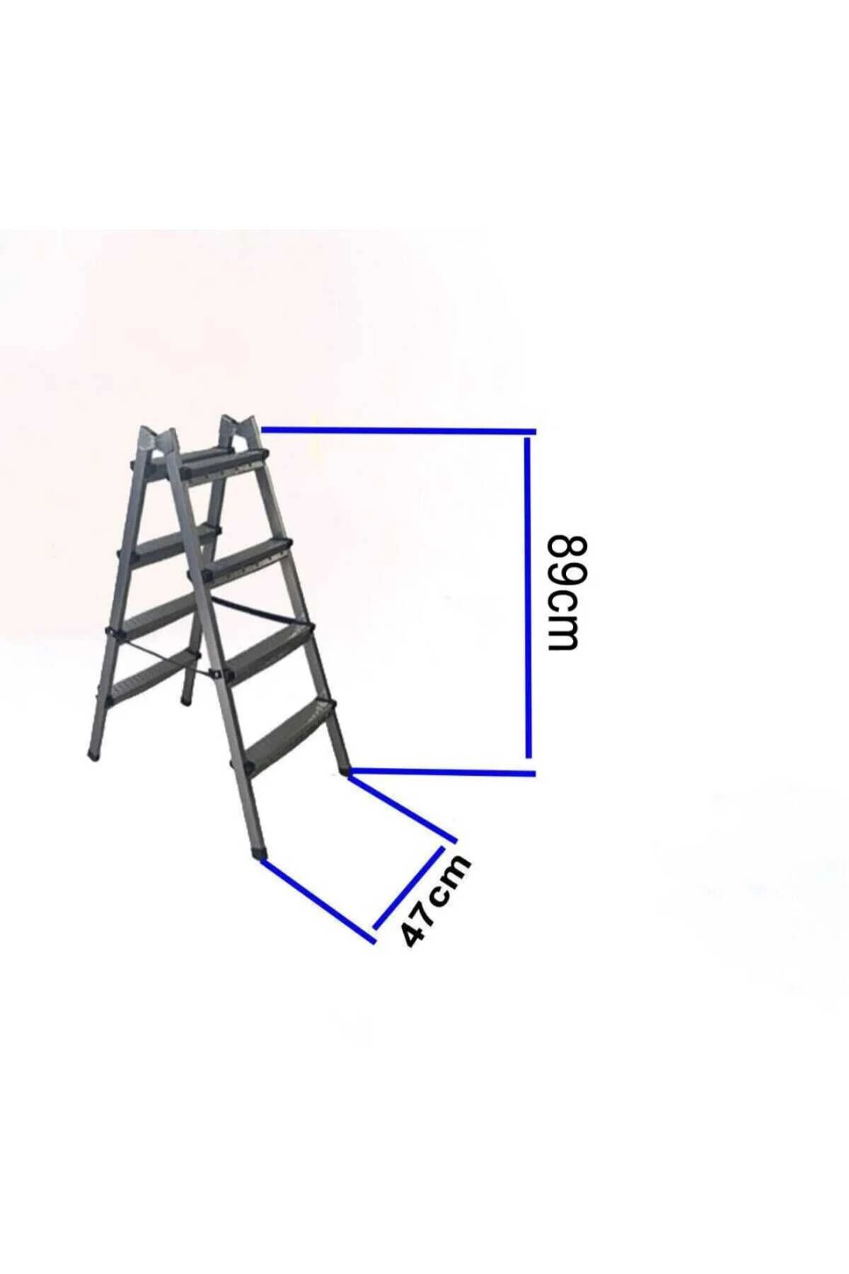 4+4 Çift Taraflı Sac Merdiven – Dayanıklı, Kaymaz Basamaklı, Katlanabilir Profesyonel Merdiven