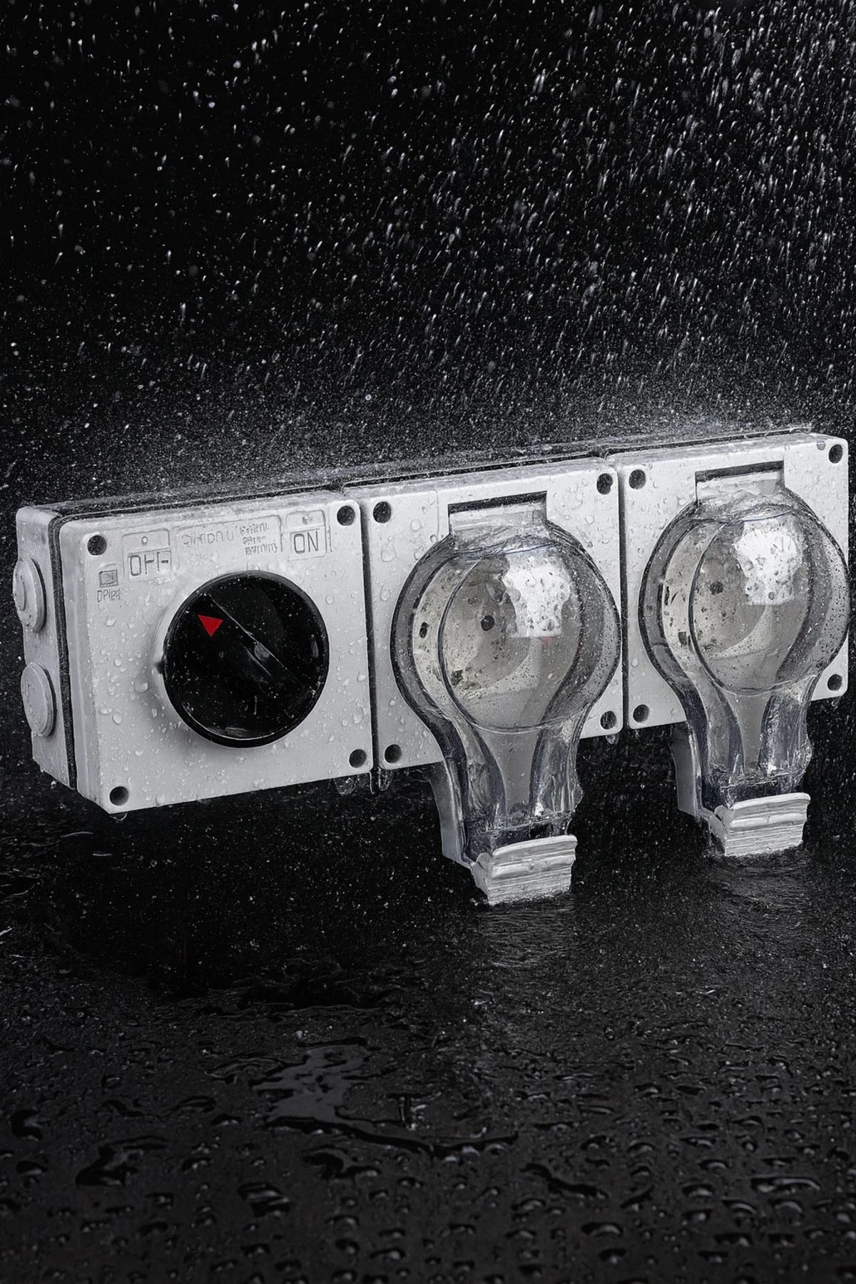 Su Geçirmez şalterli 2'li priz (IP 66)