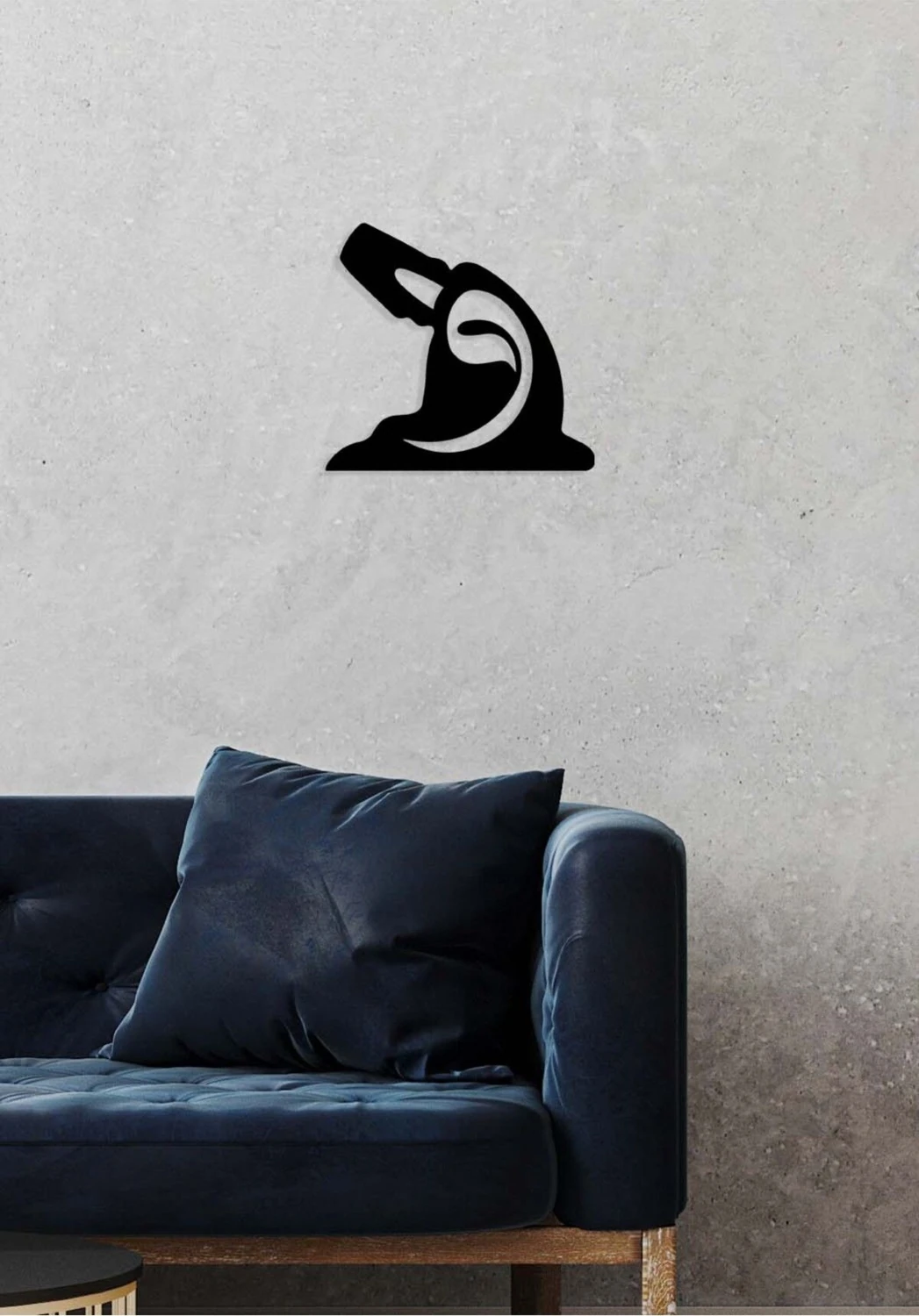 -Sufi Vav Harfi Islami Metal Tablo - Islami Ev Dekorasyonu - Dini Duvar Tabloları - 50 X 51 - Cm - Sıyah-Islm-183