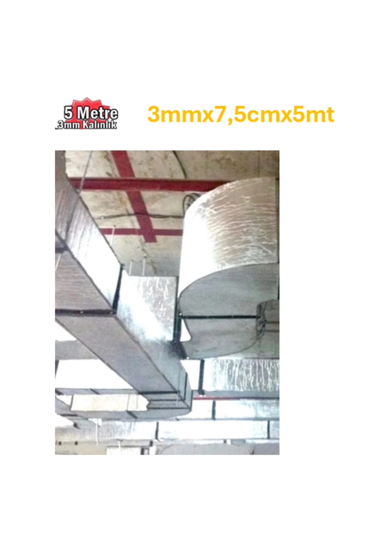 Folyolu Kauçuk Bant 3mmx7,5cmx5mt Isı Ve Ses İzolasyon Bandı Alüminyum Kauçuk Yalıtım Bandı