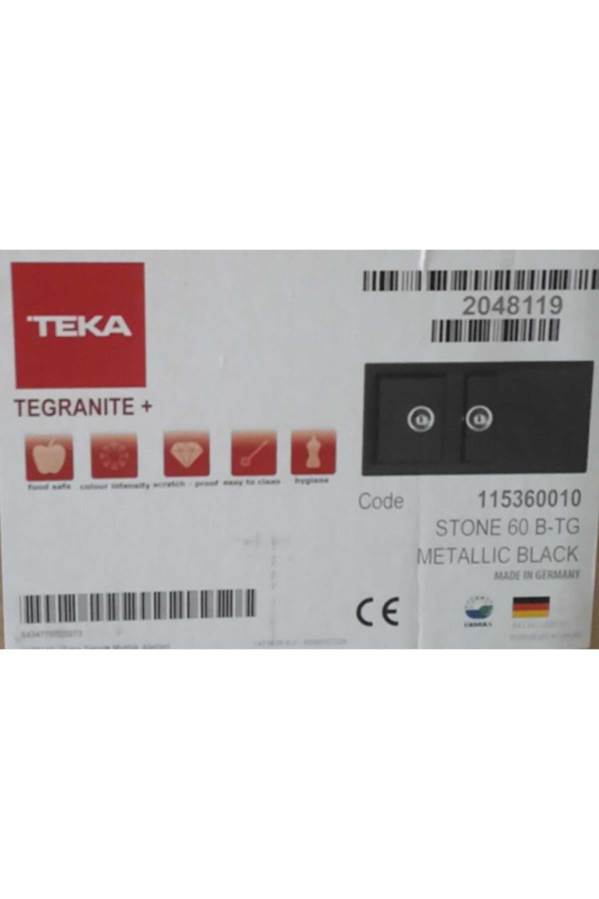 Stone 60 B-tg Metallic Black Te Granite Sink