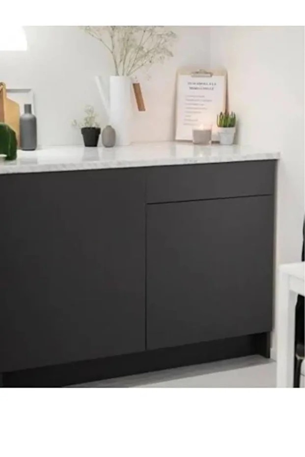 45cm x 10 Metre 1 Adet Rulo Yapışkanlı Antrasit Mutfak Duvar ve Yer Kaplama Folyosu Kağıdı