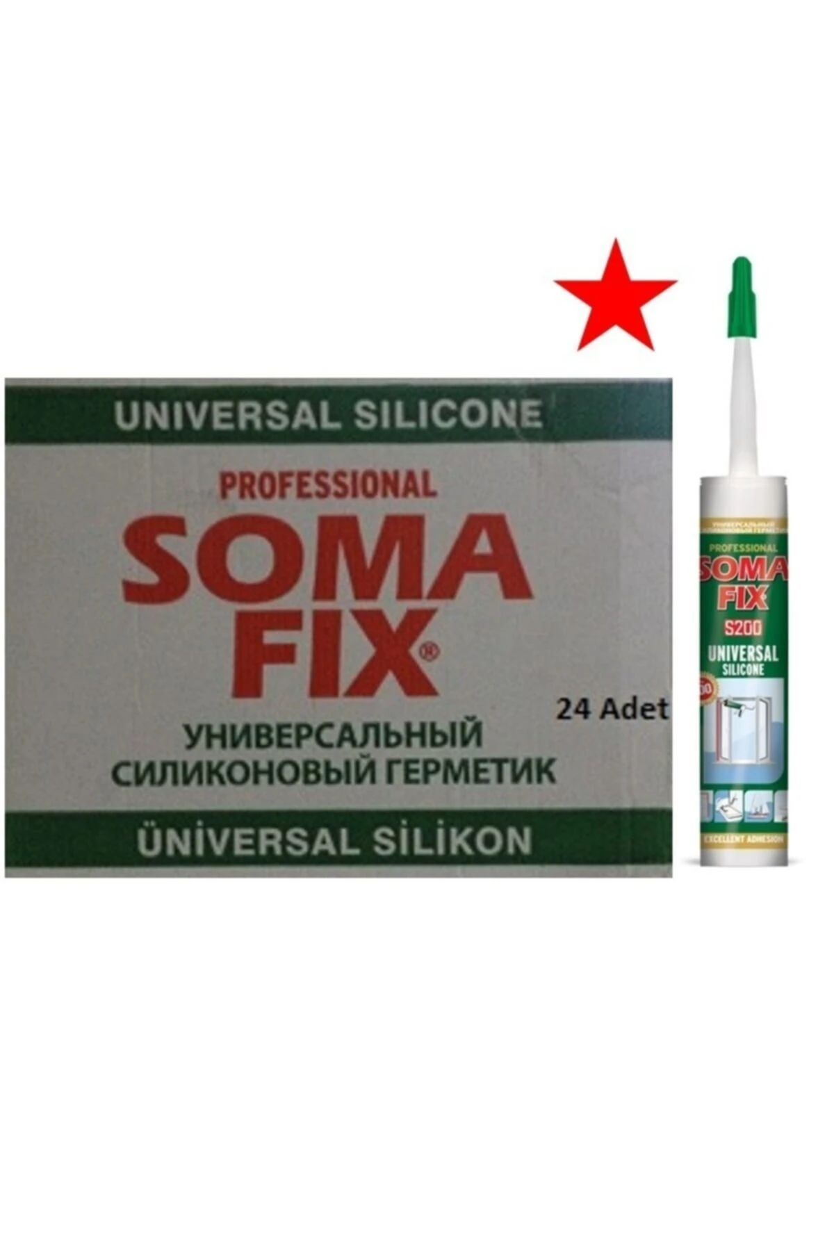 24 Adet 320 gr Siyah Asetik Genel Amaçlı Silikon