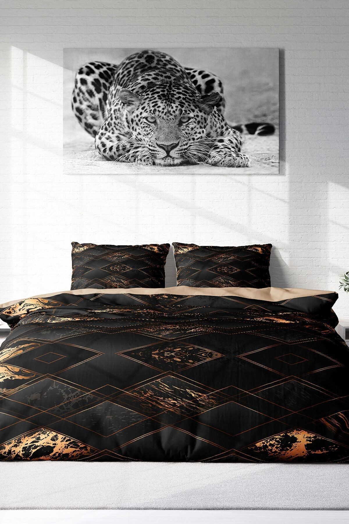 Nevresim Takımı %100 Doğal Pamuk Çift Kişilik 3d Digital Brown Suite