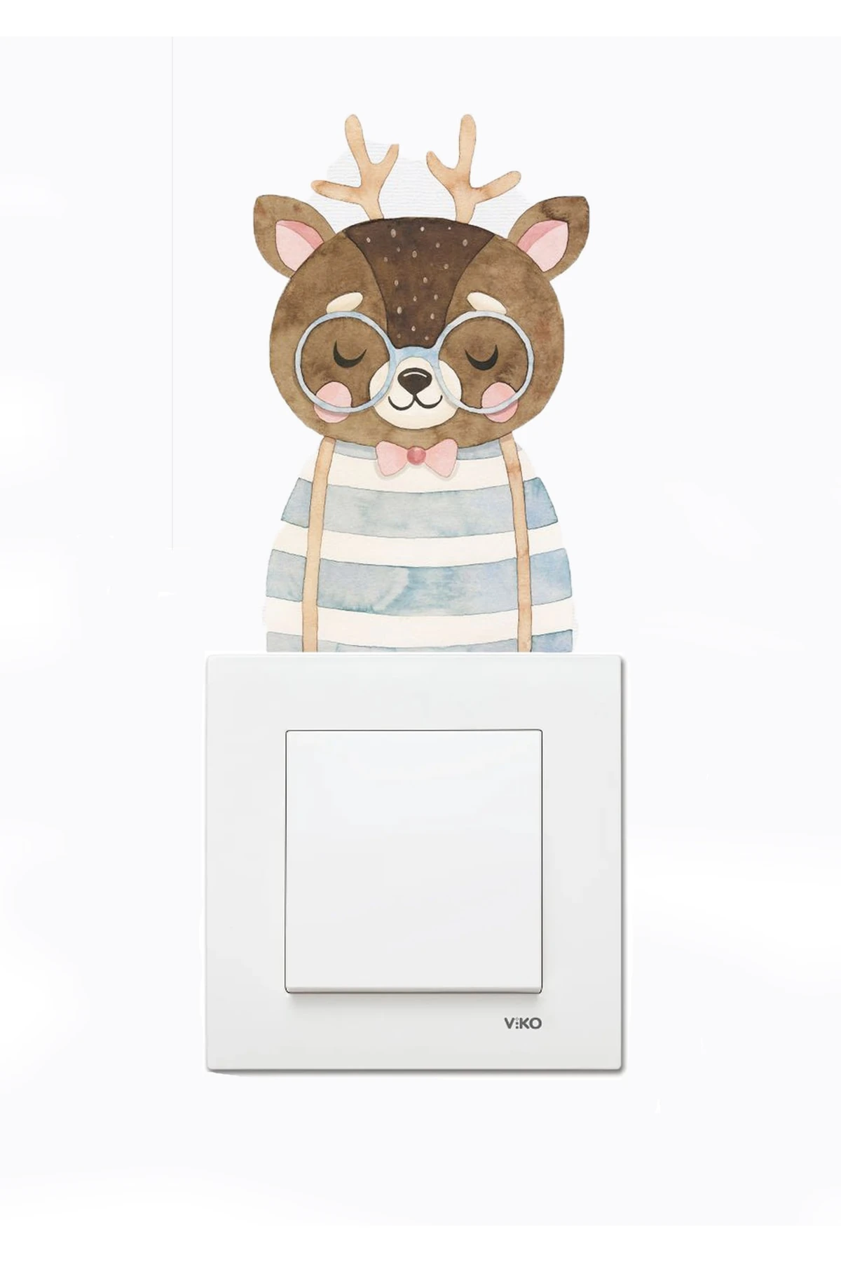 Priz- Papyonlu Geyik Çocuk Odası Stickerı