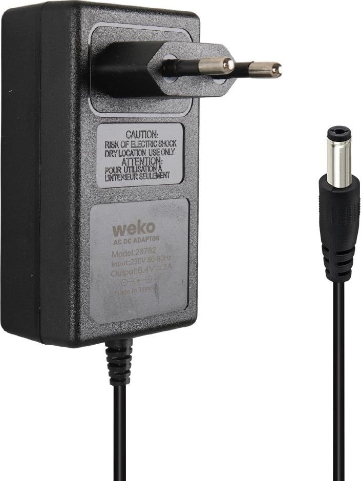 8.4 Volt 2 Amper 5.5x2.5mm Uçlu Priz Tip Kırmızı Yeşil Ledli Yerli Üretim Akü Şarj Adaptörü Cihazı