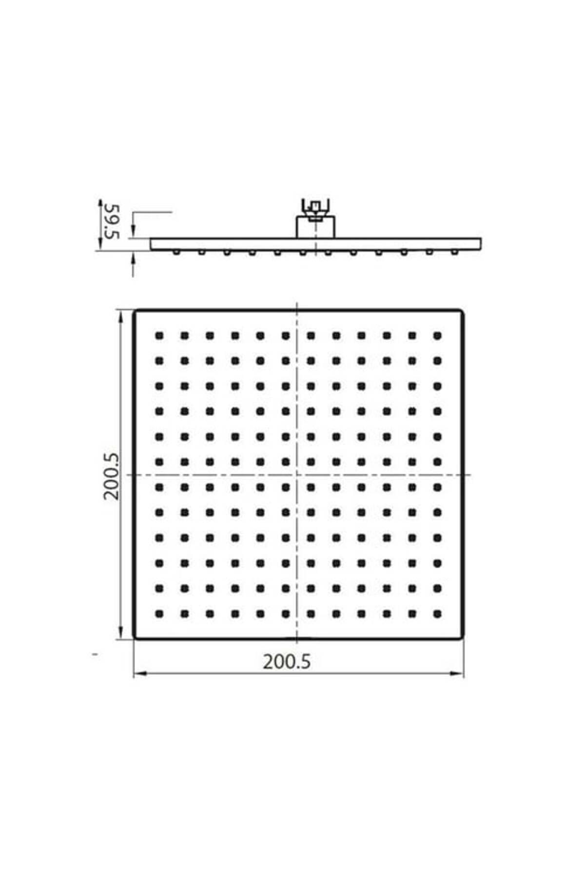 AIR2 Tepe Duşu, 20x20 cm Krom 5860-0006