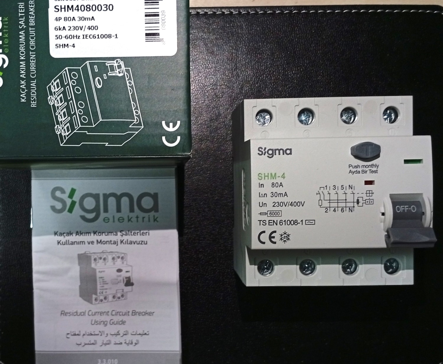 SHM4080030-SHM 4p 30MA 80A 6ka Kaçak Akım Koruma Şalter Kaçak Akım Rölesi