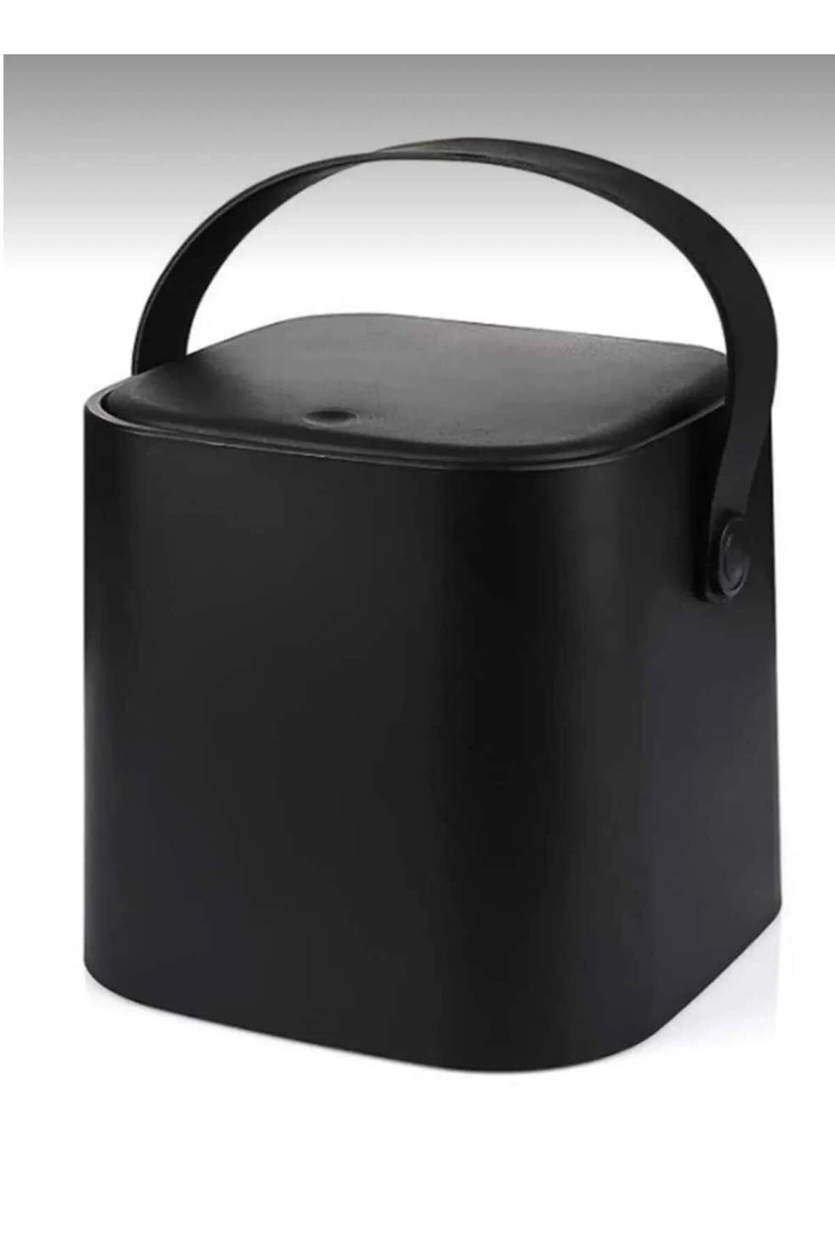 Yeni Nesil Akıllı Kapak Deri Kulplu Tezgah Üstü Mutfak Çöp Kovası 4 Litre