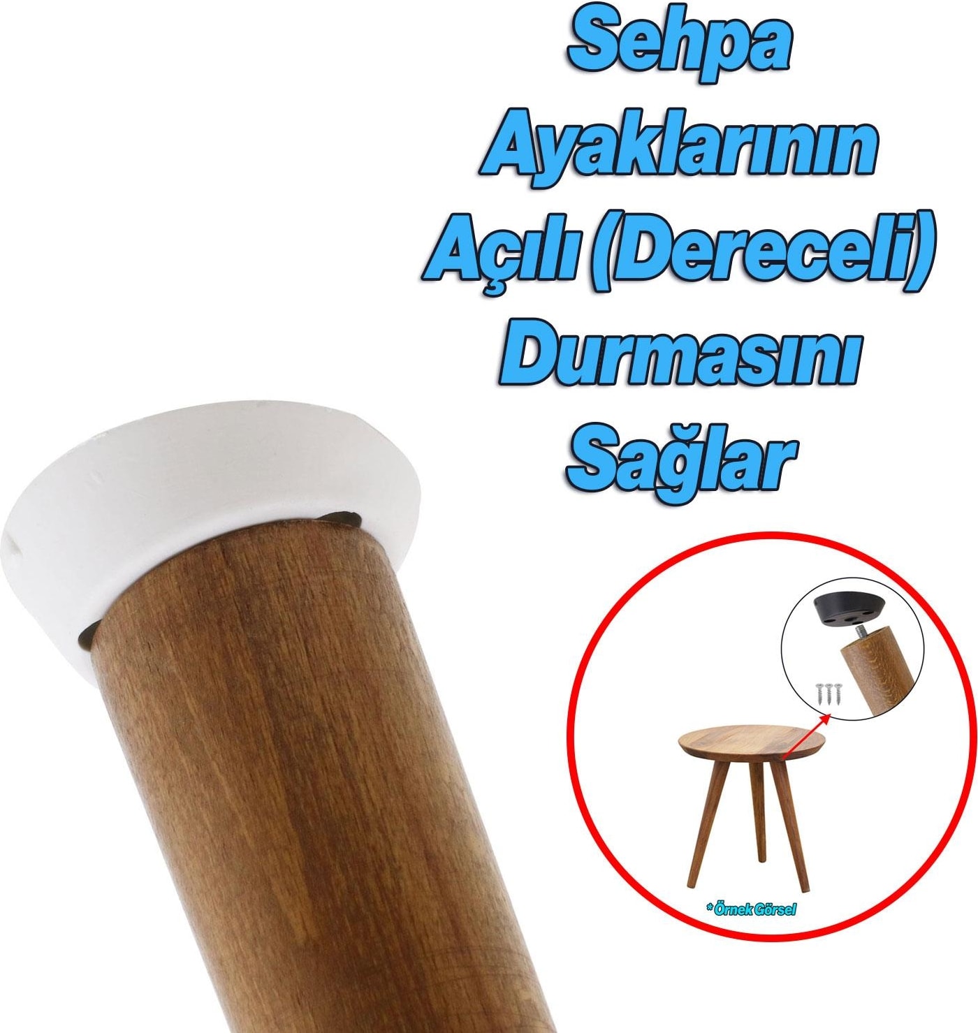 8 Adet Dereceli Zigon Sehpa Ayağı Tabanı Mobilya Masa Açılı Orta Sehpa Ayak Bağlantı Aparatı Beyaz