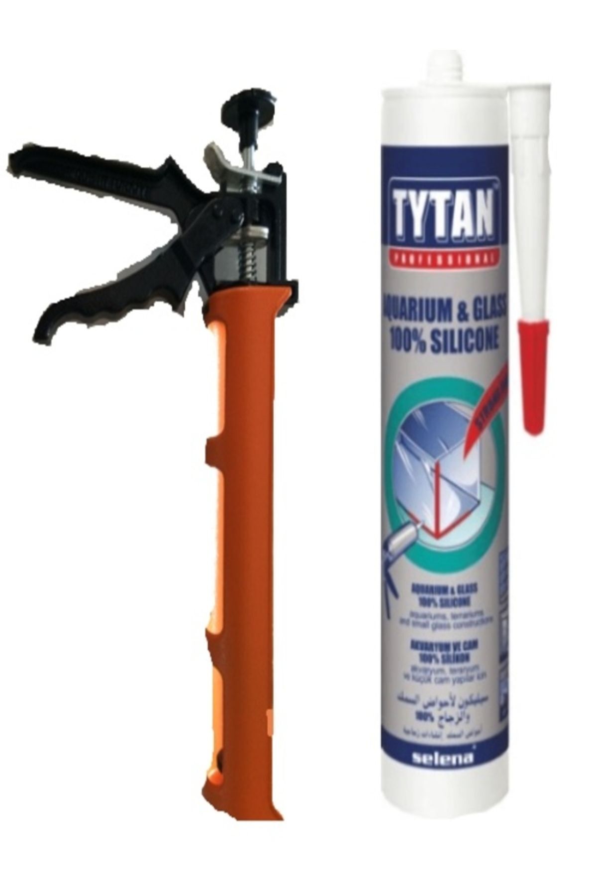 Professional Akvaryum Silikonu 280 ml Şeffaf Hmp Plastik Silikon Tabancası - Montaj Set