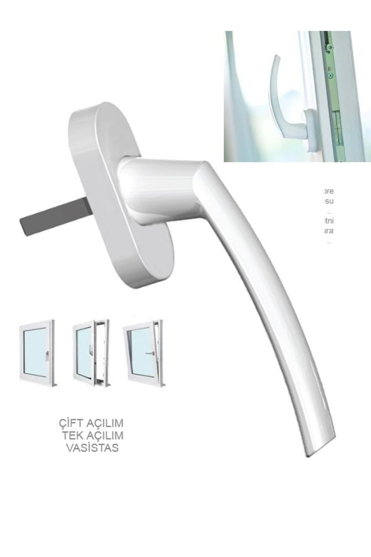 Beyaz Alüminyum Pencere Kolu