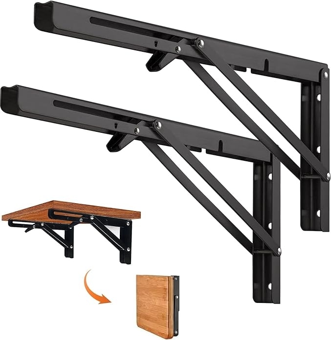 Katlanır Braketler 300 mm Katlanır Masa Standı, 300 Mm/12 Inç Ağır Raflar Için Braketler, Katlanır Masa, Maksimum Yük 60 kg (12 In/30 Cm)