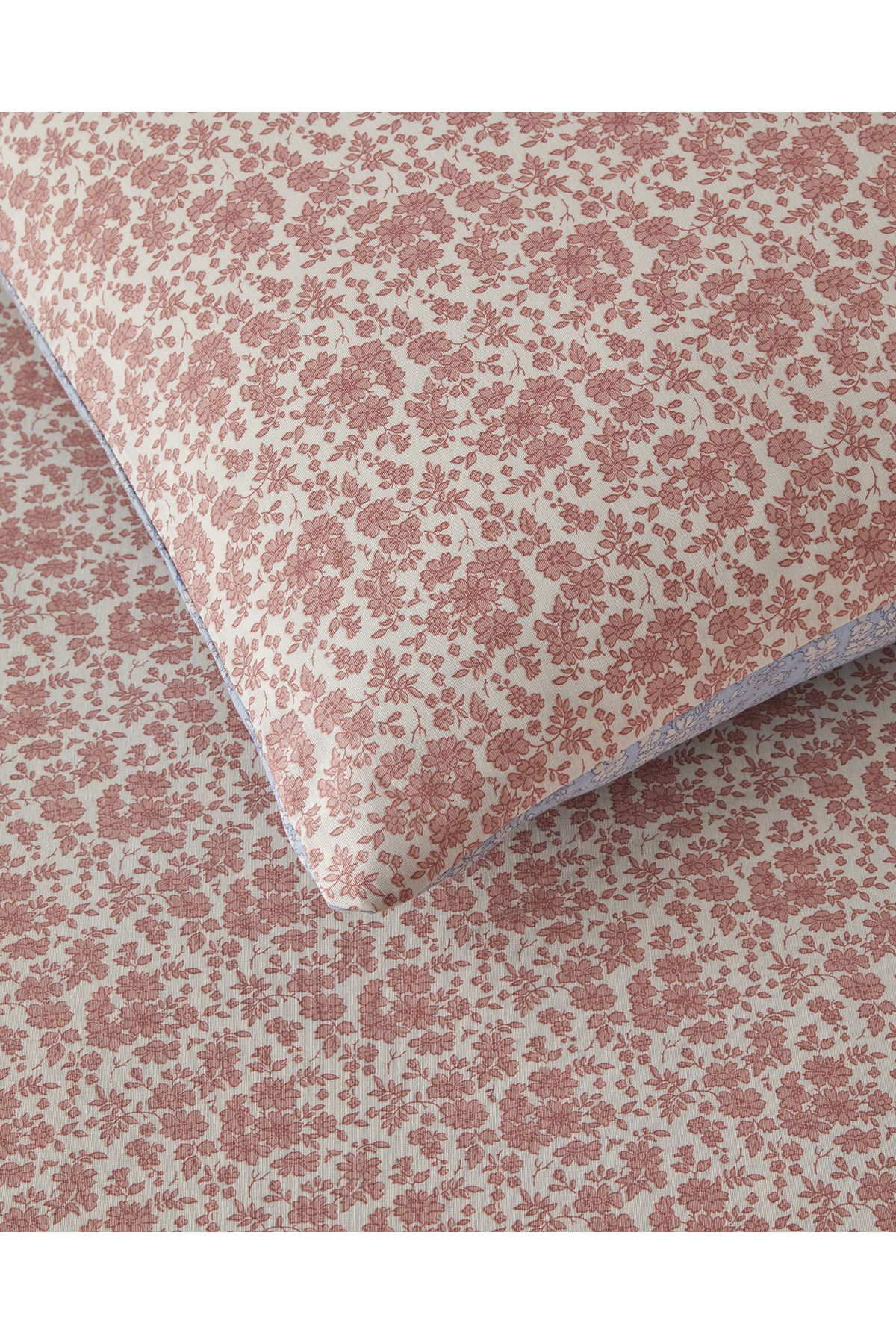 Floral Breeze Kolay Ütülenir Çift Kişilik Nevresim Takımı 200x220 cm Pembe - Mavi