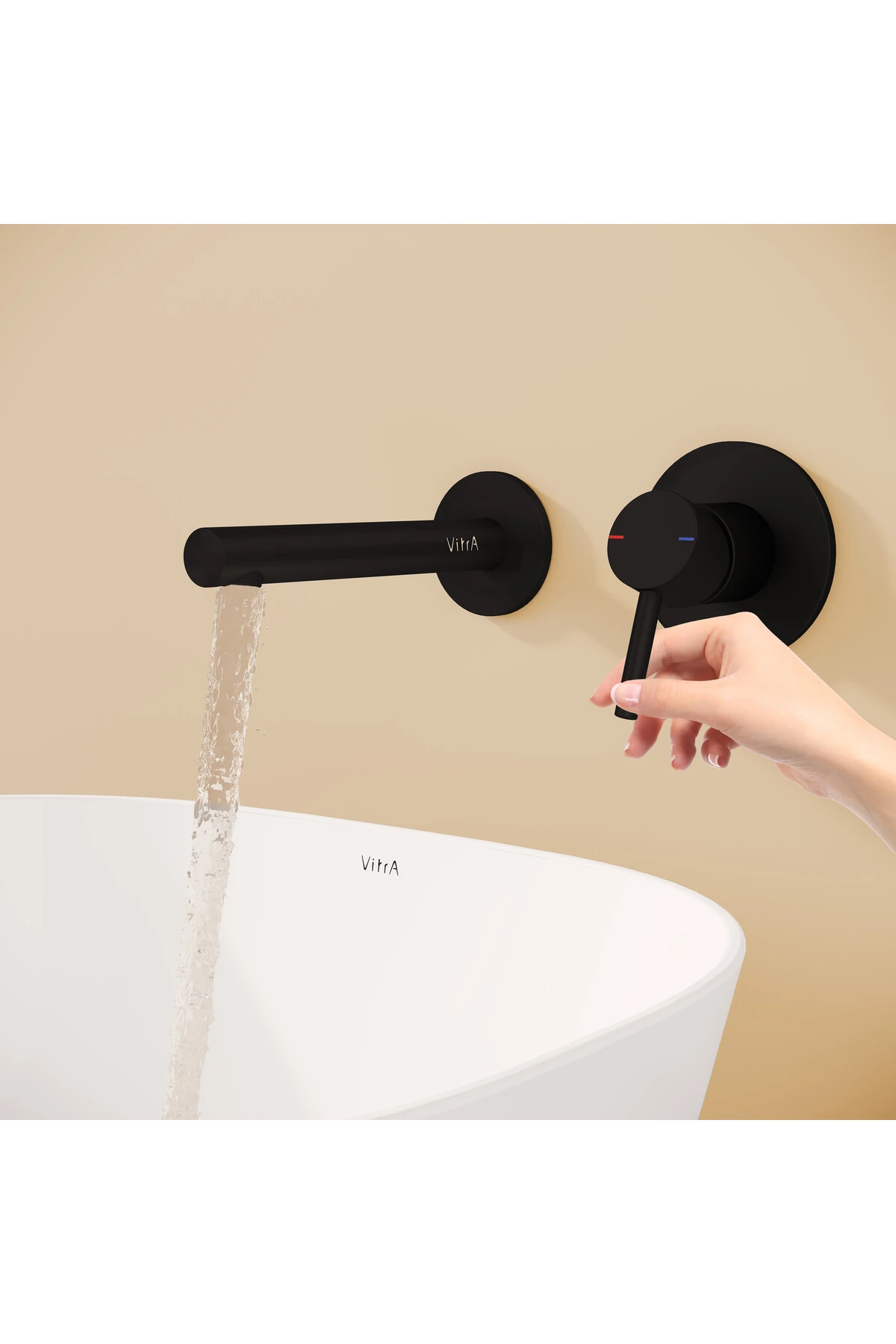 Origin A4258136WTC Ankastre Lavabo Bataryası (Sıva Üstü Grubu-İki Rozetli), Mat Siyah