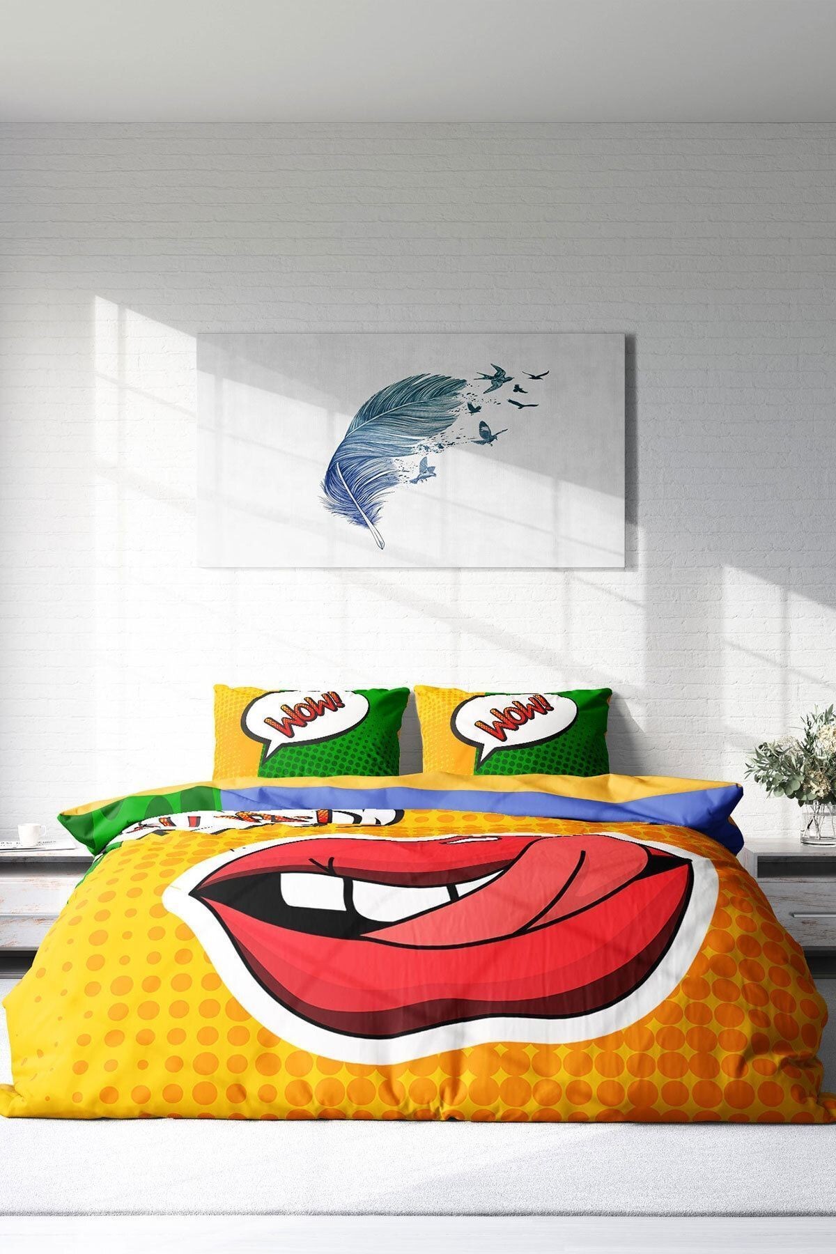 Ooops Lips 3d Çift Kişilik Nevresim Takımı