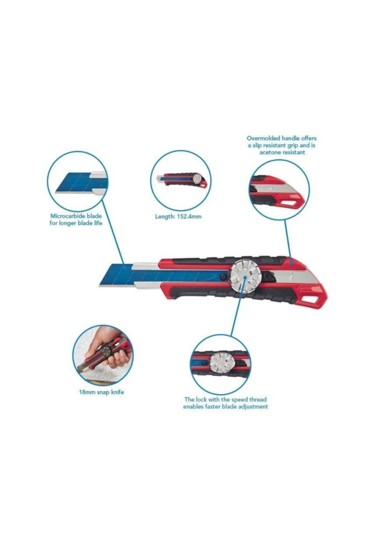 T48221961 Ağır Hizmet Tipi Maket Bıçağı 18 mm