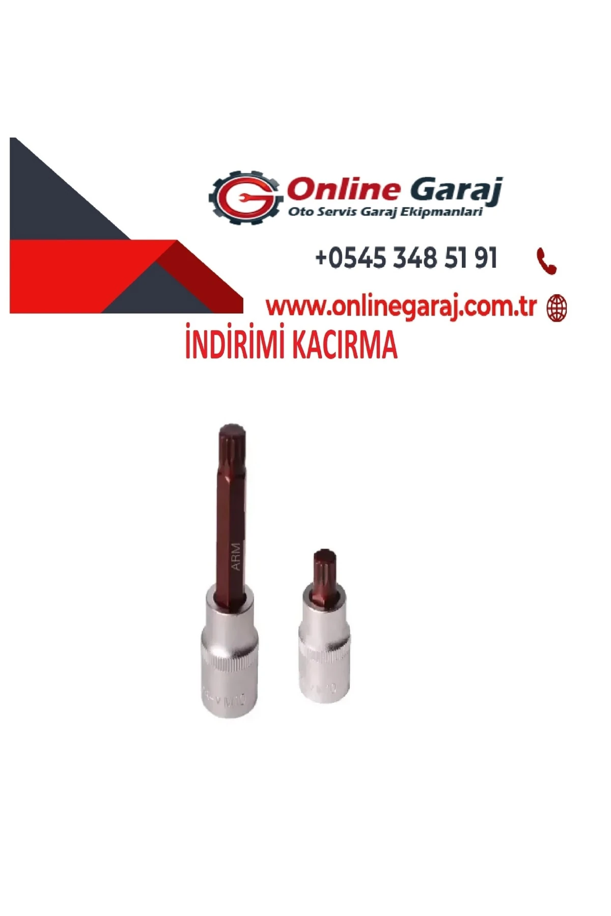 1/2 M16 Uzun Lokma Kısa Lokmalı Spline Bits