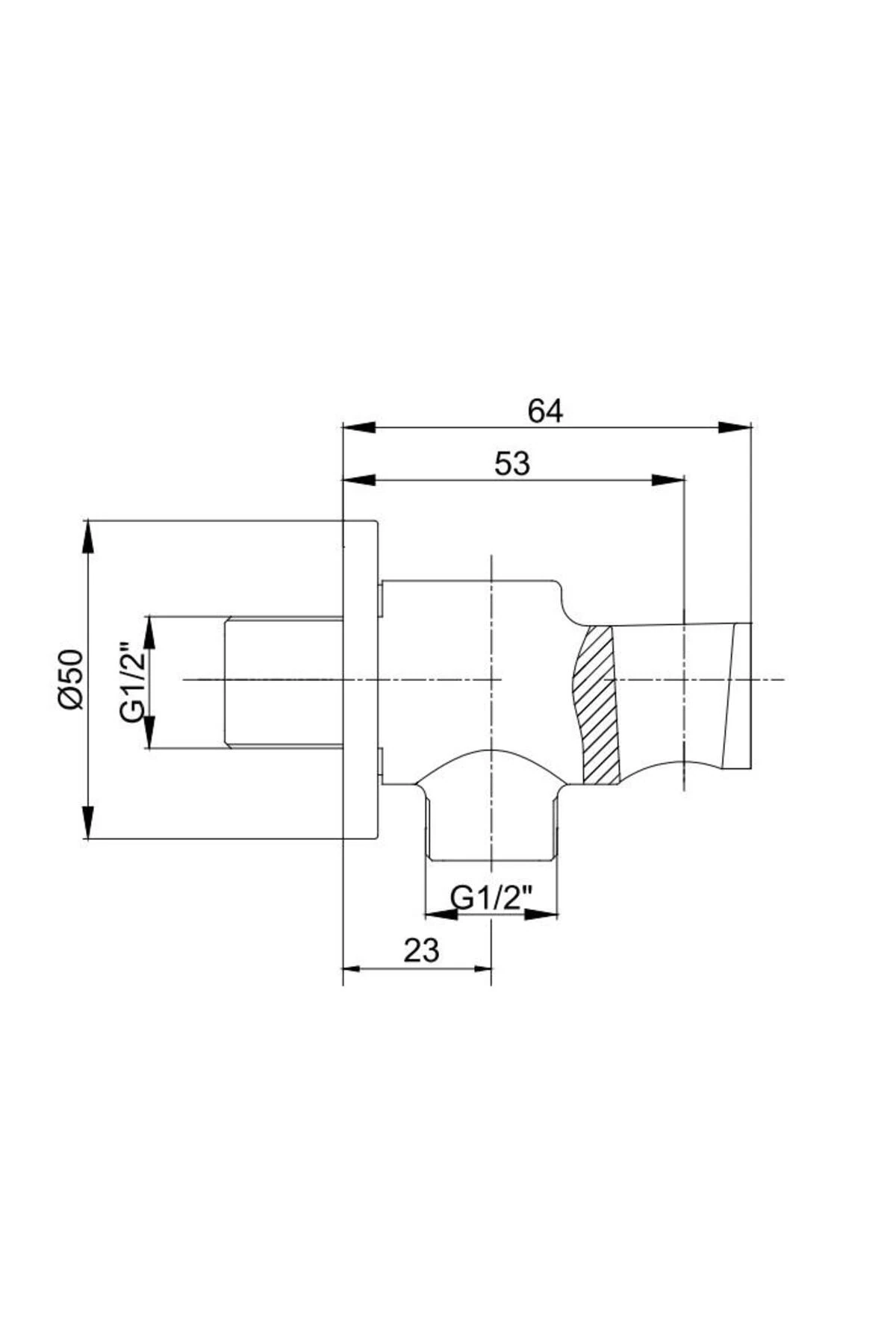 Ankastre El Duşu Çıkış Dirseği Mat Beyaz 102199523C4