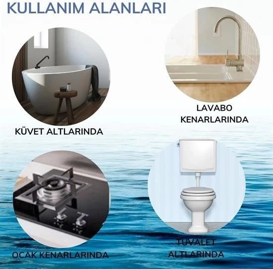 6 Lı Su Sızdırmaz Banyo Mutfak Lavabo Küvet Izolasyon Şerit Bant Pratik Ürün