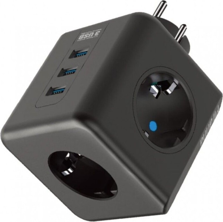 90°köşeli Kablosuz Akım Korumalı Termal Çocuk Korumalı 3x USB 3.0 3 x Priz Girişli 10A 2500W Ofis Ev