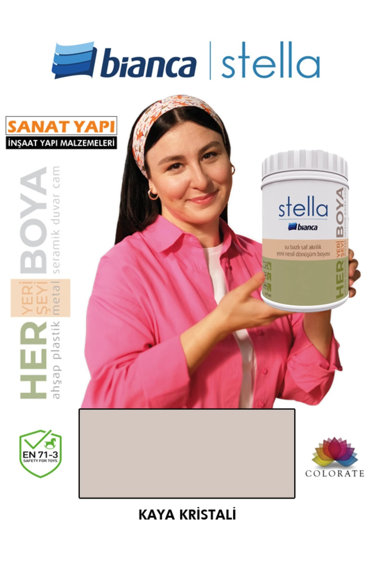 Stella Su Bazlı Akrilik 1 Lt Kaya Kristali Boya