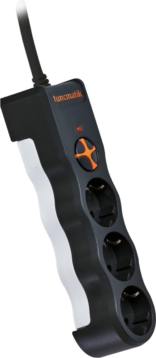 TSK19010 Powersurge 3-Surge Protectıon PLUG-1050 Joule- Wıth Cable Siyah