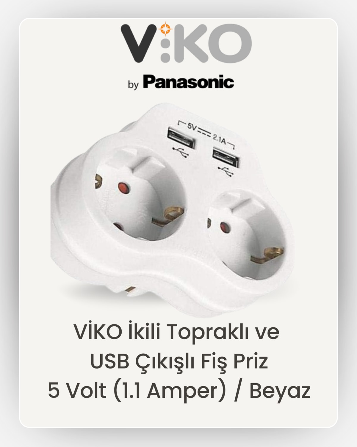 Ikili Topraklı-Usb Çıkışlı Priz