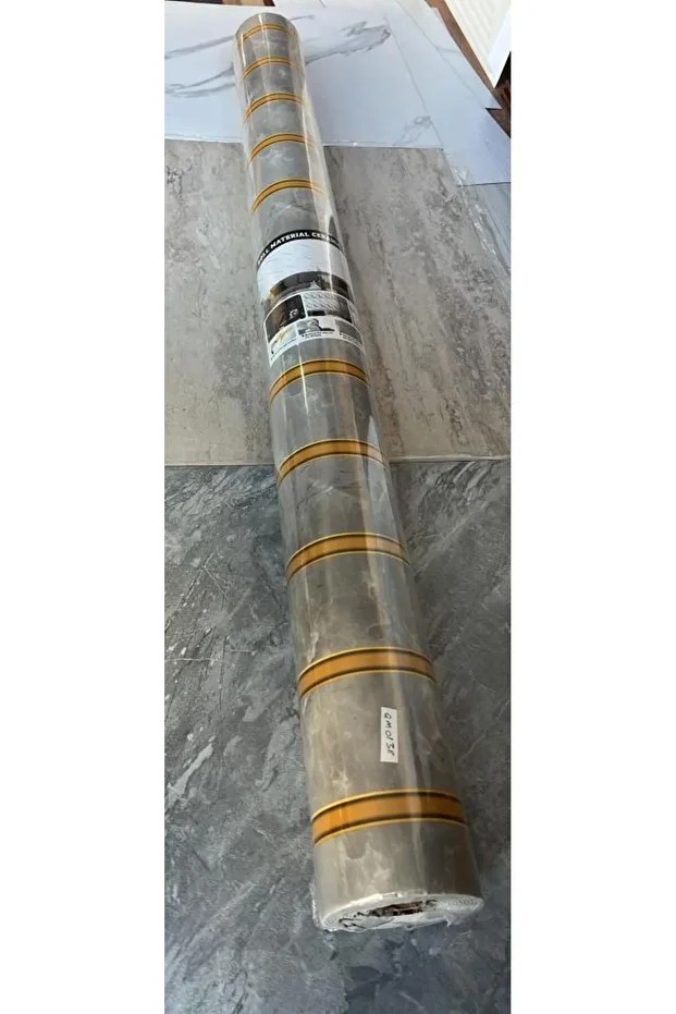 120cmx300cm Tek Parça Yapışkanlı Rulo Gold Mermer Desenli Gri Duvar Paneli Kağıdı Silivri QM0138