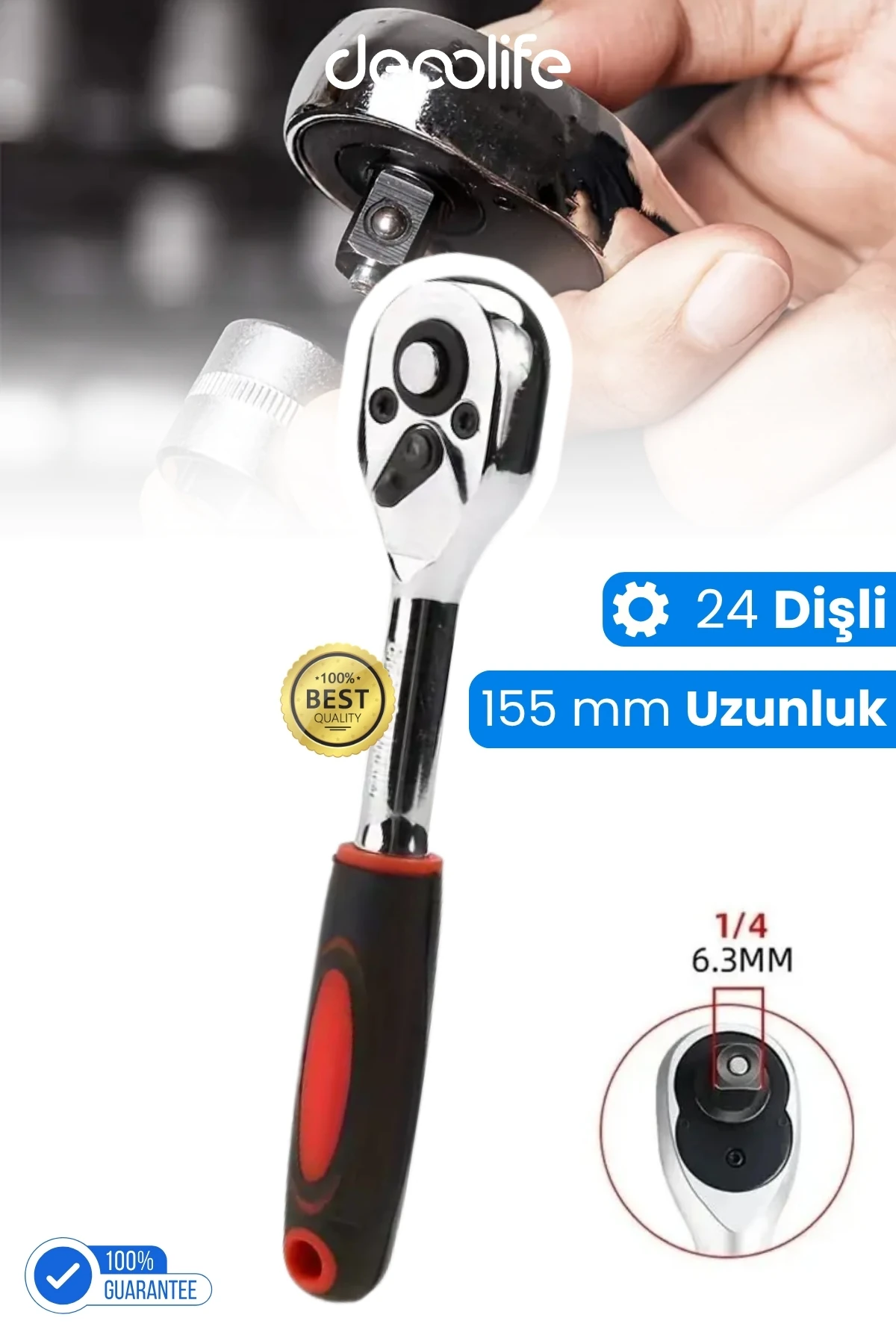 Lokma Kolu 1/4 Lokma Ahtarı Sökme Takma En Küçük Boy Cırcır Kolu