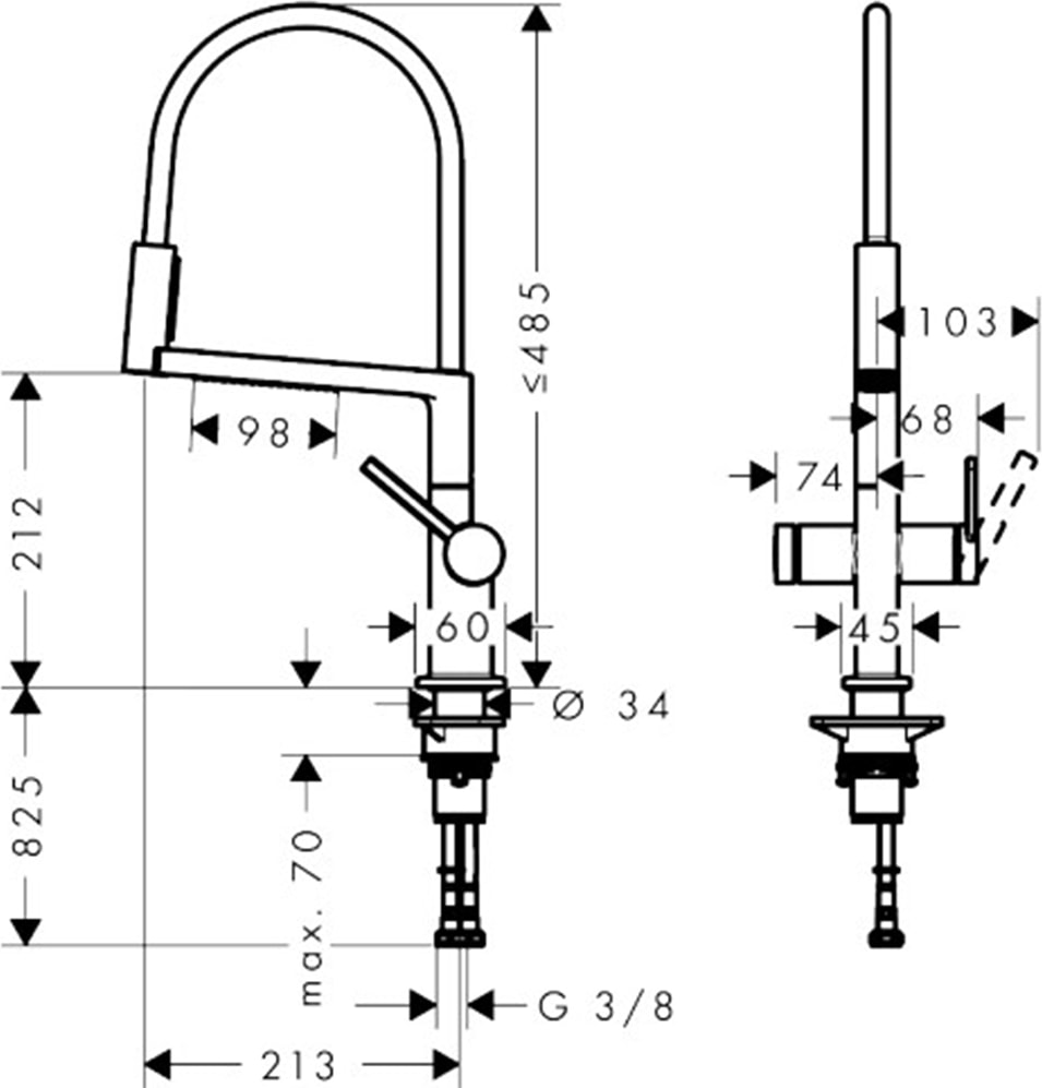 Talis Select M54 Powderspray Tek Kollu Eviye Bataryası - 72861000