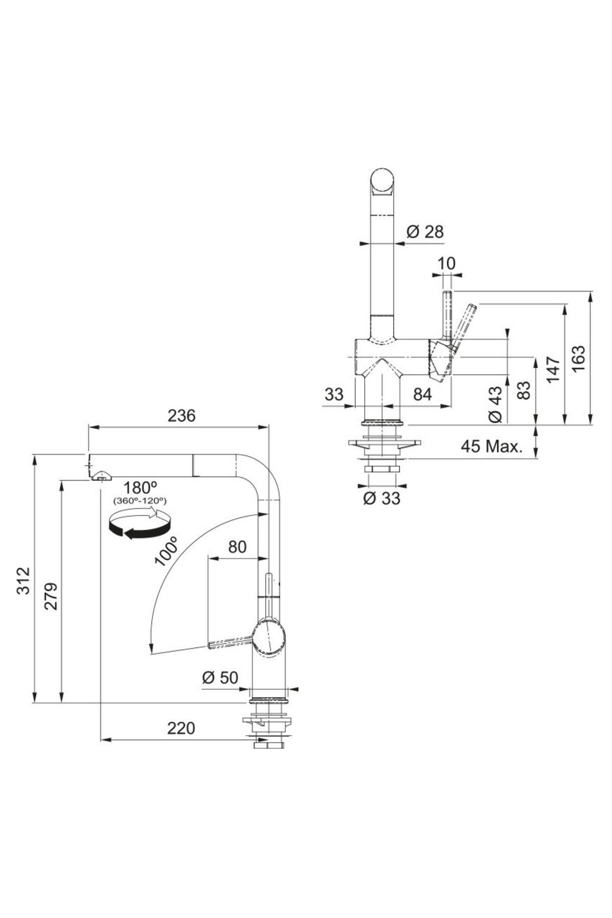 Urban UBG 611-100 Stone Grey Granit Eviye-Active Plus Doccia 2.0 Batarya Seti