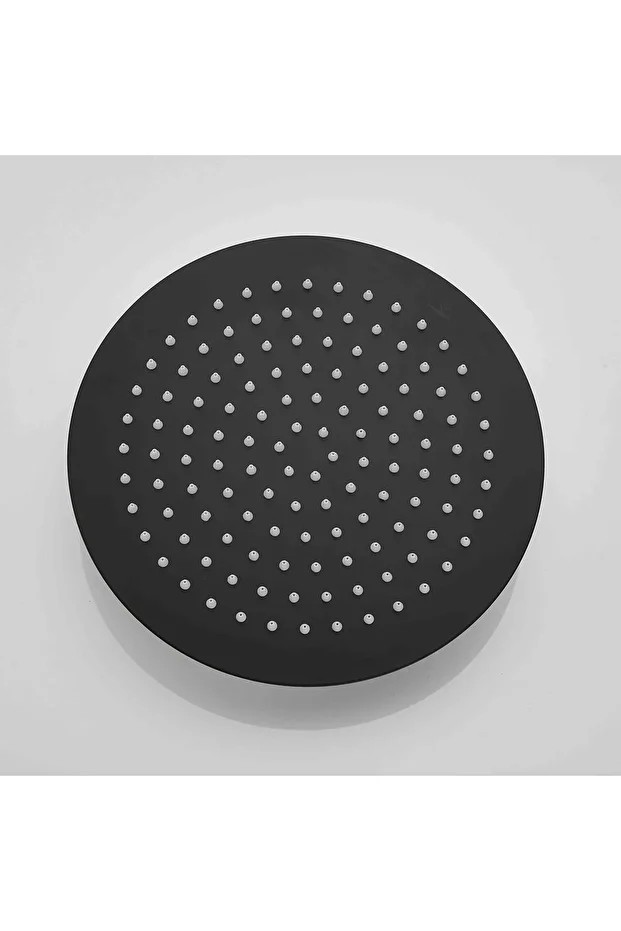 Tepe Duş Başlığı Oval Slim 304 Metal Ø25 Cm Siyah Ktd106-b
