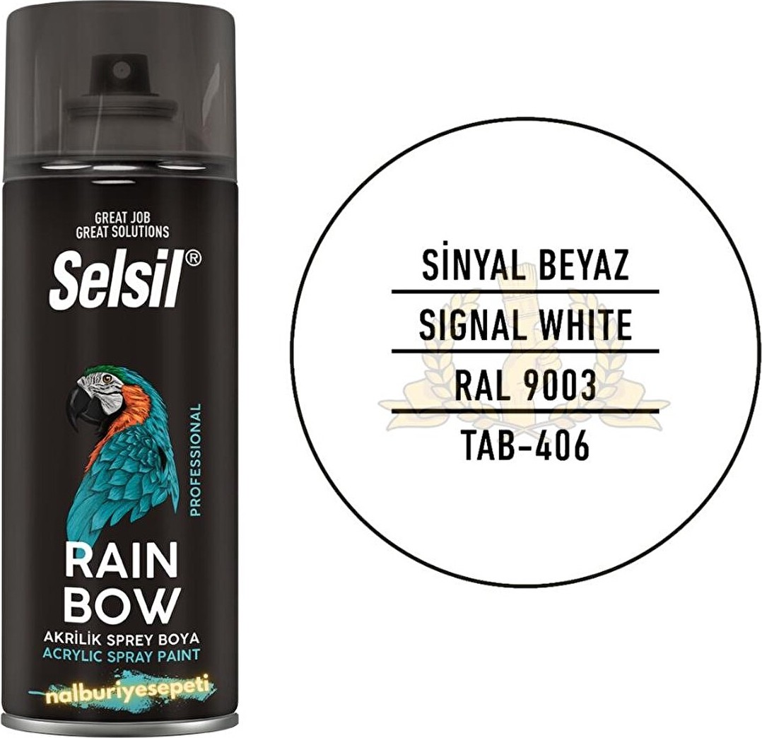 Rainbow Akrilik Sprey Boya Si̇nyal Beyaz 400 Ml. - RAL9003